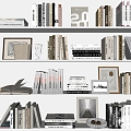 Book Book Combination Wall Hanging Bookshelf Book Ornaments 3d model