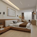 Hotel Guest Room Modern Interior With White Sofa Wooden Floor TV And Coffee Table
