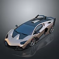 Modern Sleek Sports Car Featuring Black Silver Streamlined Design Rear Spoiler And Alloy Wheels