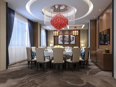 New Chinese-style private room 3d model New Chinese-style private room 3d model