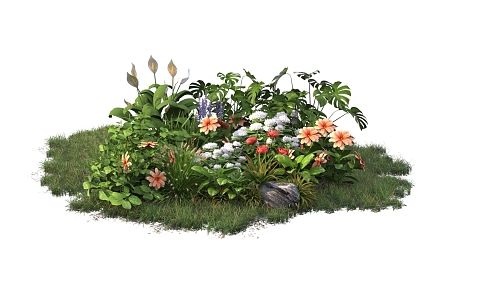 Plants Flowers Shrubs Landscape Greening Plant Heaps 3d model