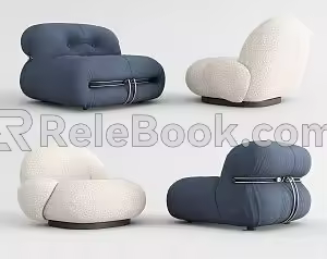 Modern Single Sofa Lazy Sofa 3d model
