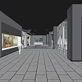 Modern Museum Exhibition Hall With Central Sculpture And Glass Display Cases