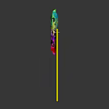 Colorful Spinning Pinwheel Toy With Yellow Stick And Bright Blades For Kids Play