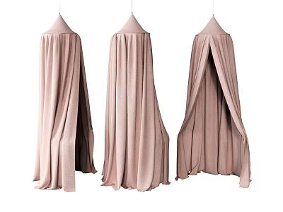 Hanging Pink Bed Canopy Set Of Three Designs For Bedroom Decor 3d model