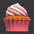 Delicious Cupcake With Pink And White Swirled Frosting Orange Base And Pink Liner