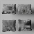 Black and White Grid Pattern Decorative Pillows for Modern Home Decor 3d model