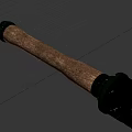 Tactical Weapon With Wooden Handle And Black Metal Construction Design Structure 3d model
