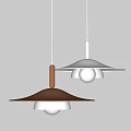 Modern Minimalist Gold And White Pendant Lights With Umbrella Shaped Shades And Sleek Design