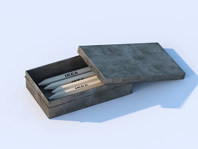 Sleek Alpha Pens In Open Premium Box With Modern Design Features 3d model