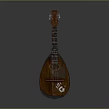 Handcrafted Traditional Wooden Pipa Musical Instrument With Classic Body Design And Strings