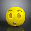 Expression package WeChat expression package cartoon expression cartoon face emoticon Yan text 3d model