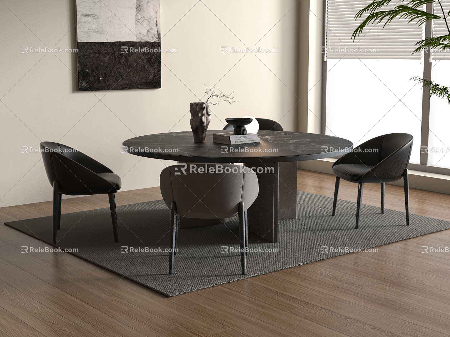 Modern Dining Table Chair Combination Dining Table Chair 3d model