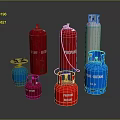 Household Propane Gas Cylinders in Various Colors and Different Sizes for Daily Use