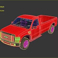 Red Ford Pickup Truck With Black Accents And Reflective Exterior Design