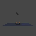 Mystical Game Movie Character Cat on Branch with Full Moon Bats Skeleton Hands and Candles