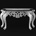 Ornate White Gold Decorative Furniture Featuring Intricate Carvings And Modernese Gastone Design