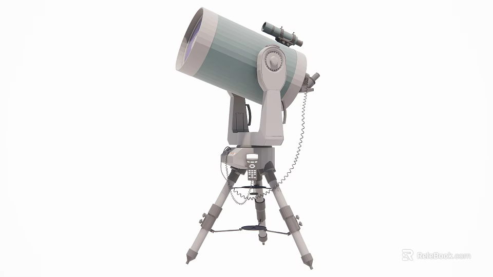 Light Green Telescope With Tripod Mount And Adjustable Stand For Astronomy 3d model