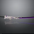 Ornate Samurai Sword With Purple Blade And Detailed Pink Floral Decorations
