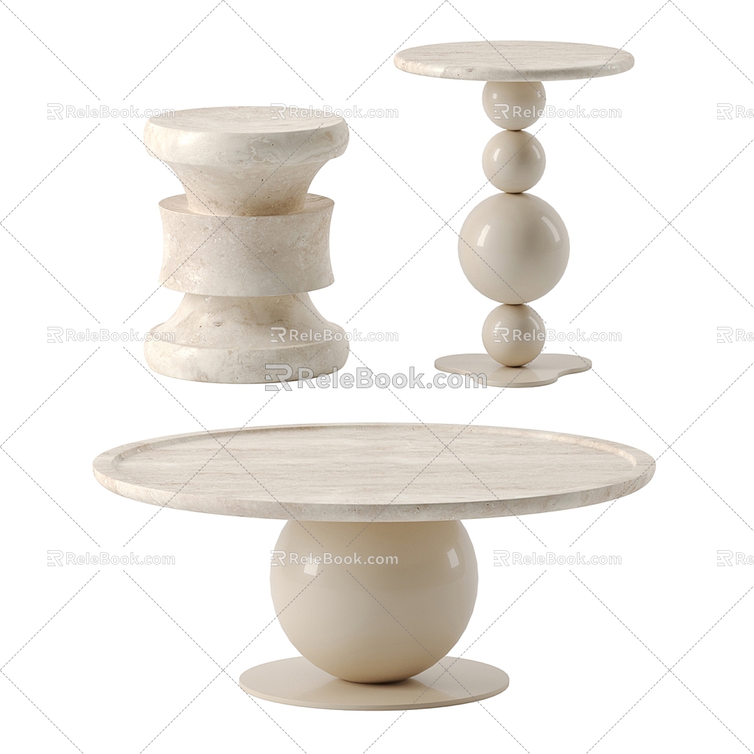 Modern coffee table side table 3d model