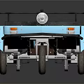 Blue Open Top Tricycle With Two Seats And Front Headlight Design