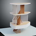 Modern Architectural Model With Multi Level Structure Wooden Staircase And Platforms 3d model