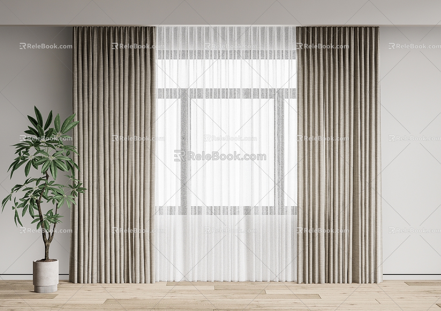 curtain fabric curtain gauze curtain fabric curtain 3d model