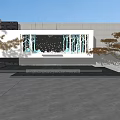 Modern Feature Wall With Snowy Ground And Trees In Contemporary Garden Design