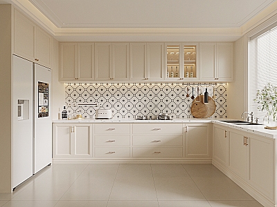 Cream kitchen French kitchen 3d model