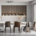 Modern Dining Table and Chair Combination 3d model