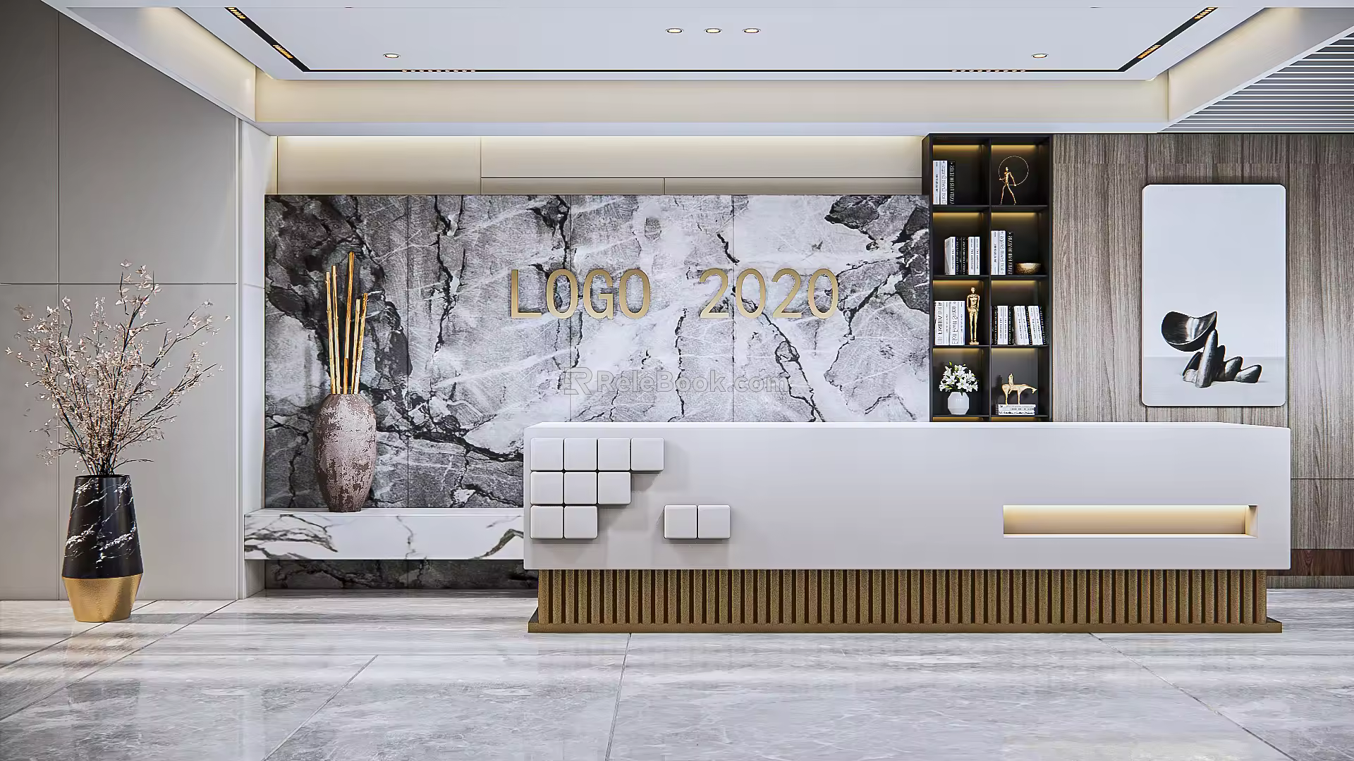 Modern Front Lobby 3d model
