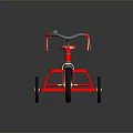 Red Children's Tricycle With Classic Design Three Wheels Handlebars And Pedals For Kids