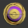 Elegant Decorative Ornate Golden Lantern With Purple Sphere And Shiny Base