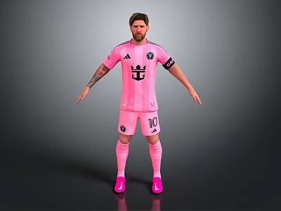 Pink Sports Outfit With Number 10 And Logo Design For Daily Wear 3d model