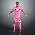 Pink Sports Outfit With Number 10 And Logo Design For Daily Wear