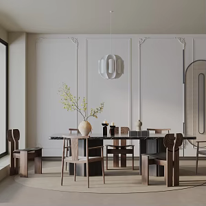 Modern table combination 3d model
