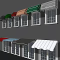 Different Types Of Colorful Awnings For Window And Storefront Exterior Design