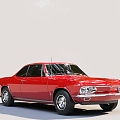 American Retro Car Muscle Car Chevrolet 3d model