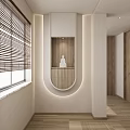 Modern Buddhist Cabinet Cream Simple Partition Entrance 3d model