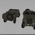 Vintage Olive Green Military Jeeps With Open Top Large Tires And Front Grille Design
