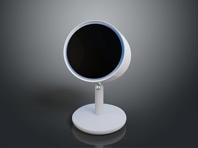 Modern Round Screen Smart Computer with White Base and Blue Frame 3d model