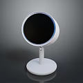 Modern Round Screen Smart Computer with White Base and Blue Frame 3d model