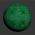 Green Sphere With Intricate Floral And Swirl Patterns On Surface