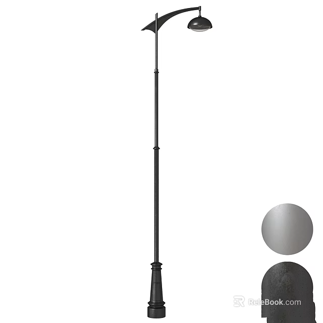 Black Outdoor Pole Light With Modern Design And Two Color Shade Options 3d model 
