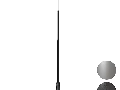 Black Outdoor Pole Light With Modern Design And Two Color Shade Options 3d model