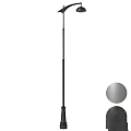 Black Outdoor Pole Light With Modern Design And Two Color Shade Options