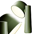 Green Modern Table Lamp With Cylindrical Base And Round Shade Design 3d model