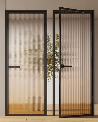 Modern swing door Changhong glass single door 3d model