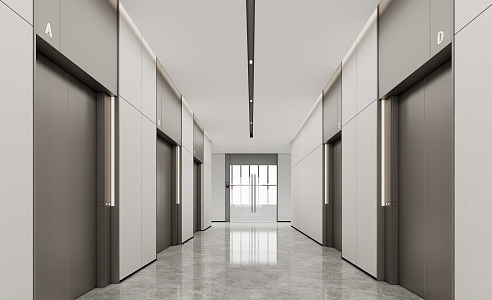 Elevator Room of Modern Elevator Hall Company 3d model