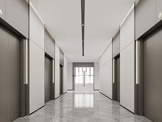 Elevator Room of Modern Elevator Hall Company 3d model